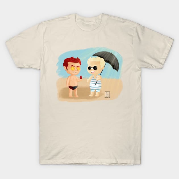 Beach day! Featuring umbrellas and sunglasses T-Shirt by AC Salva